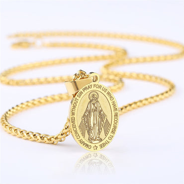 Virgin Mary Medallion Necklace